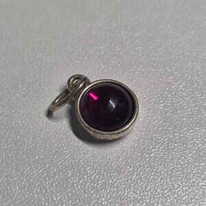 Ruby/Garnet Swarovski Stainless Steel Charm